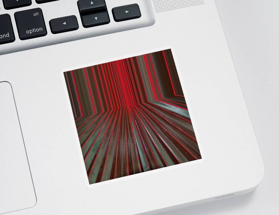 Digital Sticker featuring the digital art Red Room by Michelle Calkins