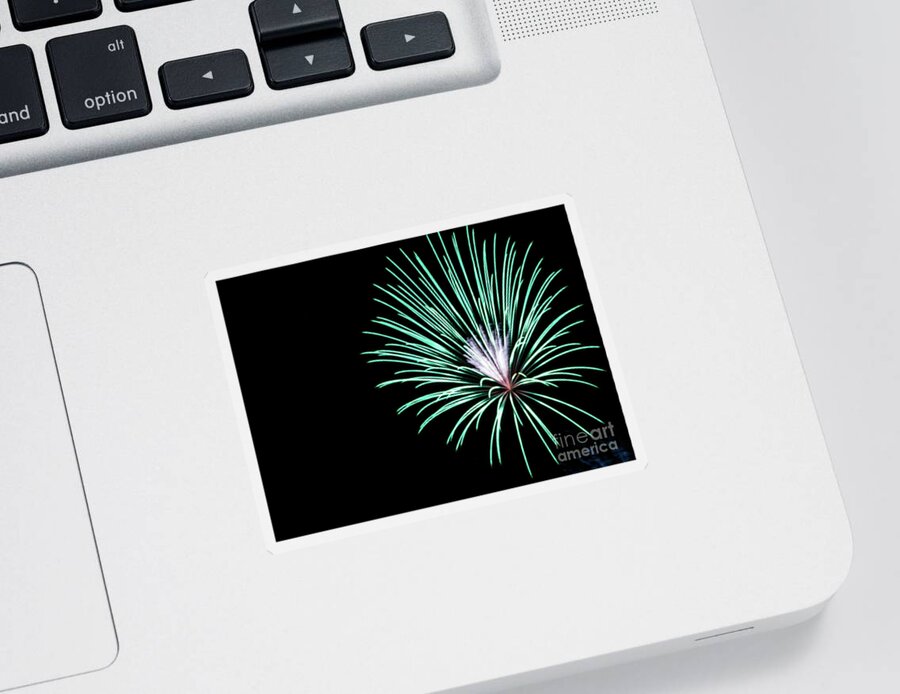 Fireworks Sticker featuring the photograph Green Explosion by Suzanne Luft