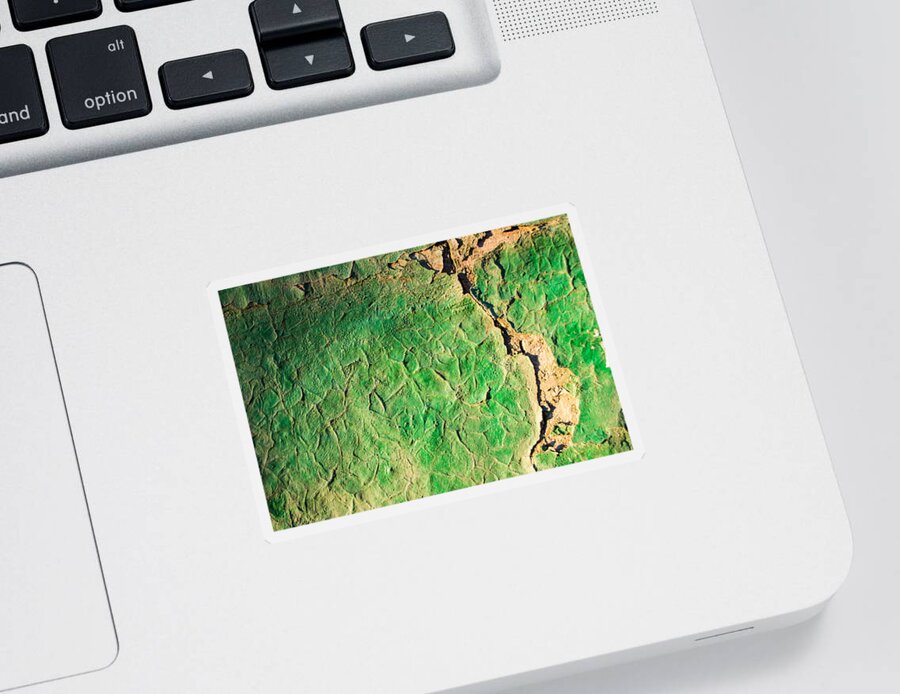 Abstract Sticker featuring the photograph Green Flaking Brickwork by John Williams