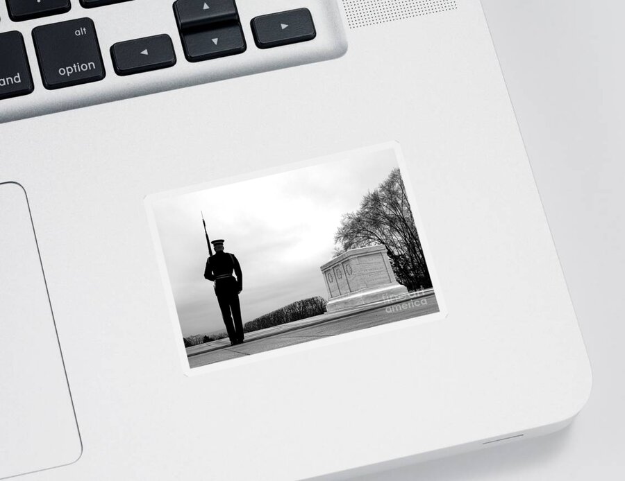 Tomb Sticker featuring the photograph Guarding the Unknown Soldier by Olivier Le Queinec