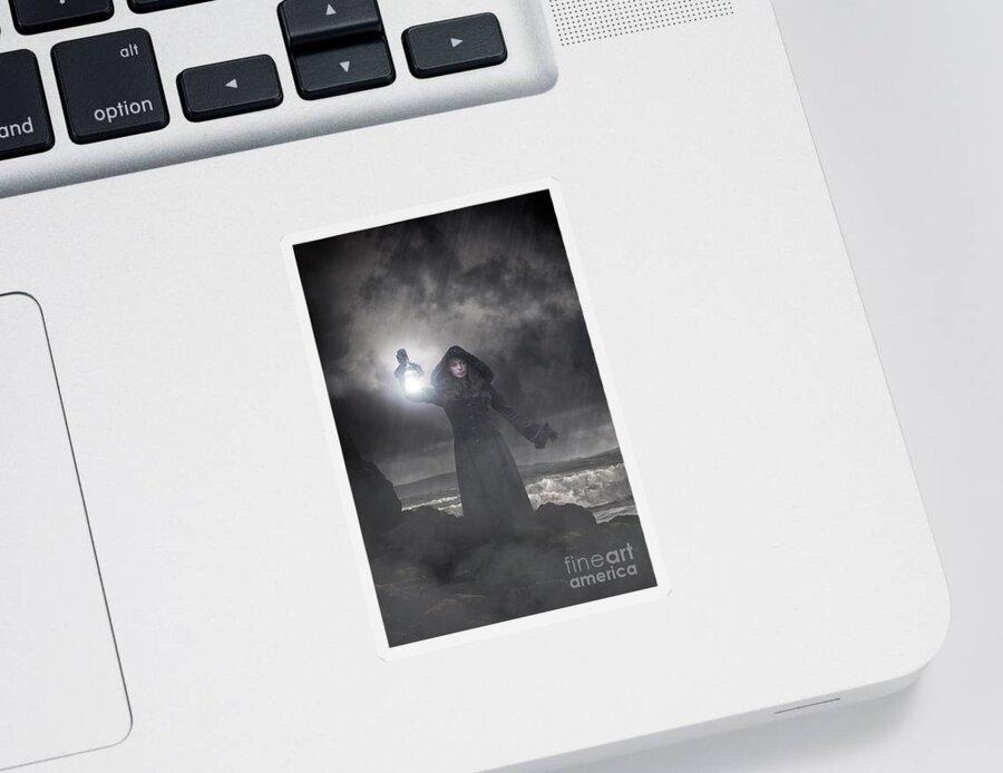 Woman Sticker featuring the photograph Guiding light by Clayton Bastiani