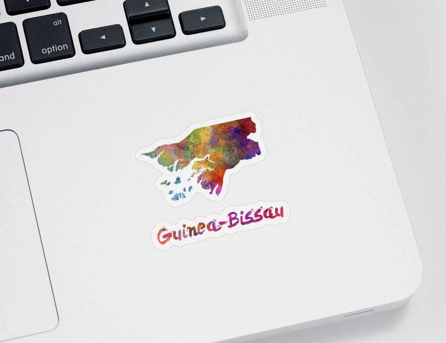 Guinea-bissau Sticker featuring the painting Guinea-Bissau in watercolor by Pablo Romero