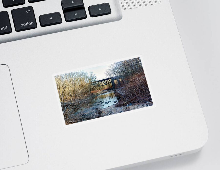 2d Sticker featuring the photograph Gunpowder Falls Train Bridge - Wide View by Brian Wallace