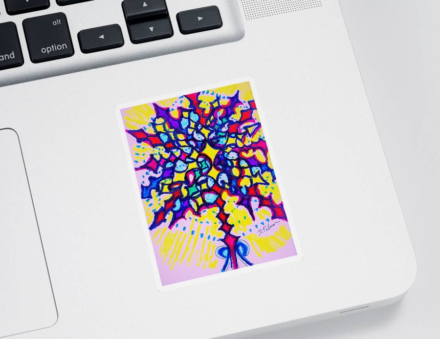 Abstract Sticker featuring the drawing Hallelujah by Denise F Fulmer
