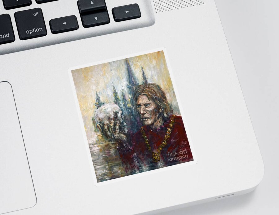 Hamlet Sticker featuring the painting Hamlet by Arturas Slapsys