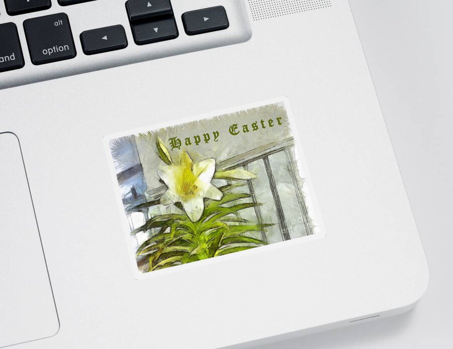 Easter Sticker featuring the photograph Happy Easter Lily by Claire Bull