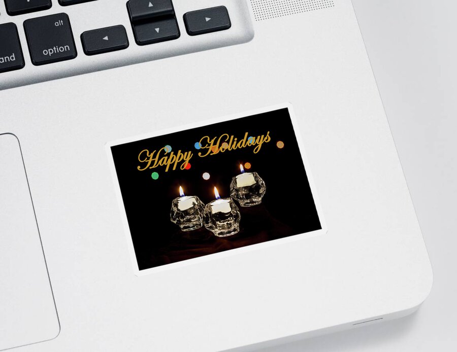 Bokeh Sticker featuring the photograph Happy Holiday Candles by Ed Clark