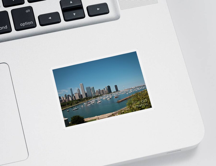 American Cities Sticker featuring the photograph Harbor Parking in Chicago by David Levin