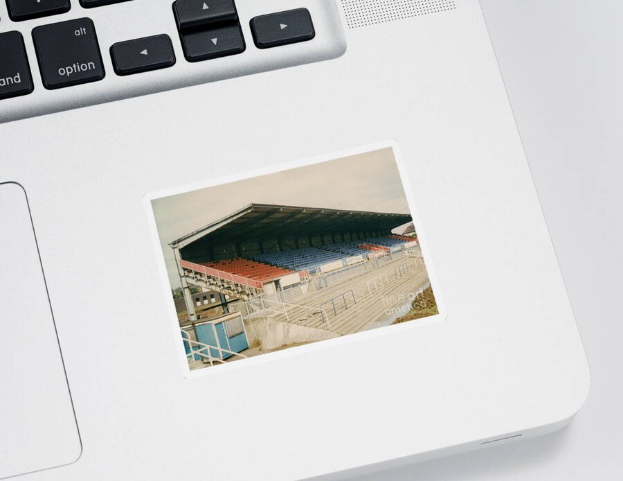  Sticker featuring the photograph Hartlepool - Victoria Park -Millhouse Stand 1 - 1980s by Legendary Football Grounds