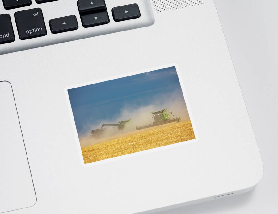 Combines Sticker featuring the photograph Harvest in Dust by Todd Klassy