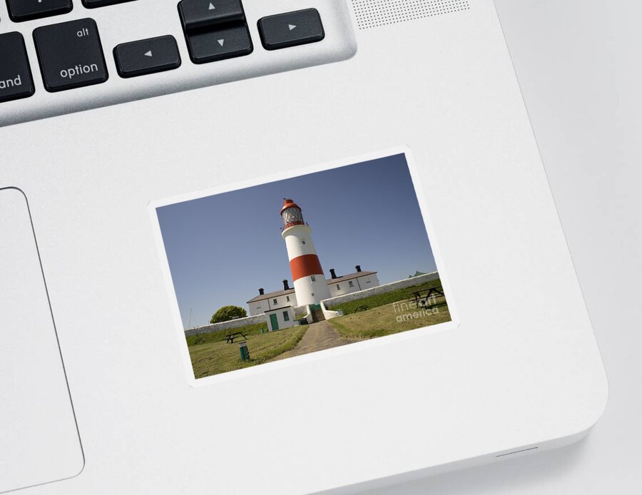 Lighthouse Sticker featuring the photograph Haunted Lighthouse. by Elena Perelman