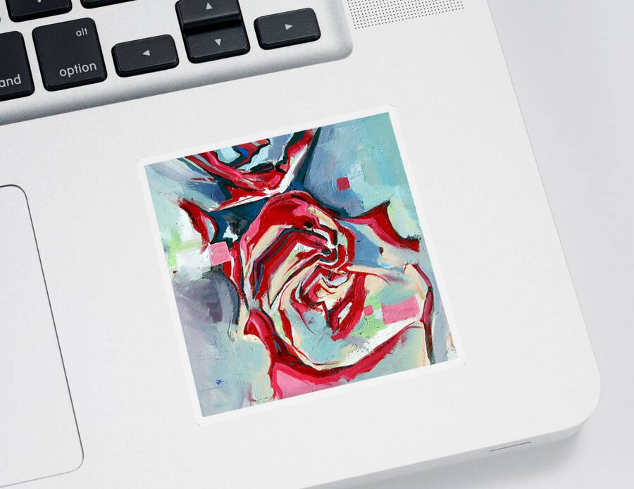 Florals Sticker featuring the painting Heartfelt Rose by John Gholson