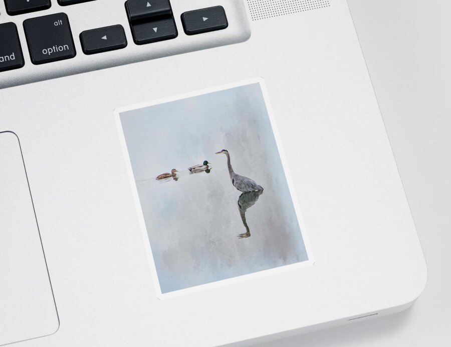 Heron Sticker featuring the photograph Three Friends by Marilyn Wilson