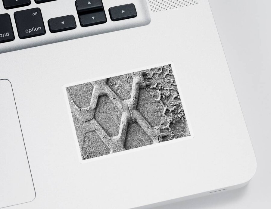 Tire Track Sticker featuring the photograph Hexagon by Joseph S Giacalone