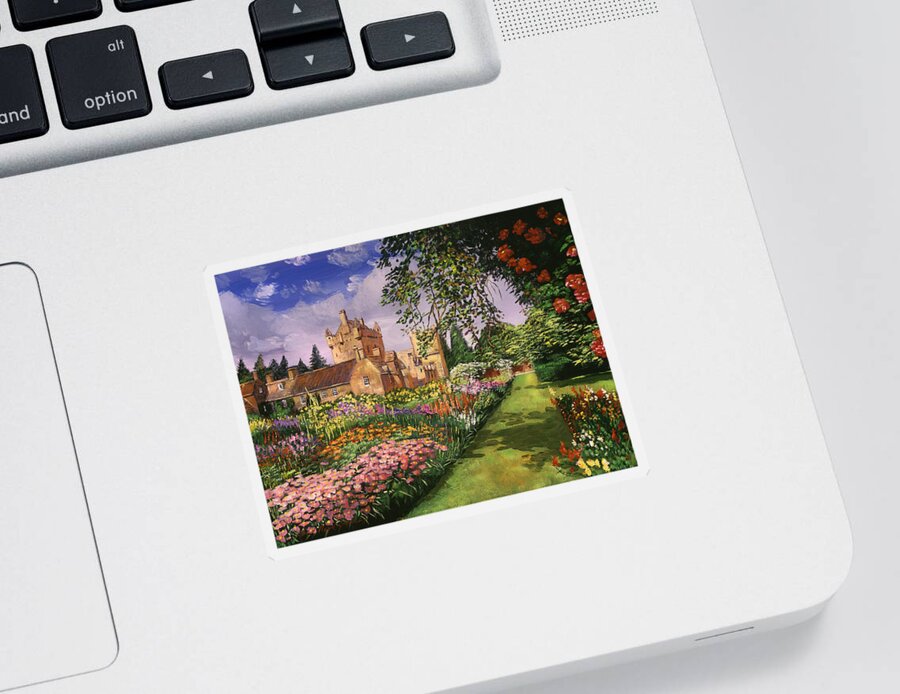 Gardens Sticker featuring the painting Highland Cawdor Castle by David Lloyd Glover