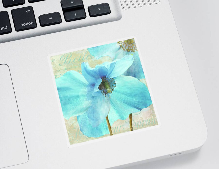 Himalayan Blue Poppy Sticker featuring the painting Himalayan Blue Poppy by Mindy Sommers