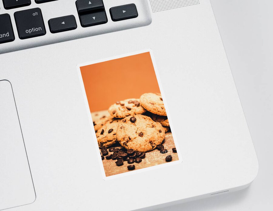 Chocolate Sticker featuring the photograph Home baked chocolate biscuits by Jorgo Photography