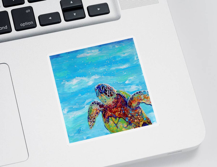 Turtle Sticker featuring the painting Honu 10 by Marionette Taboniar