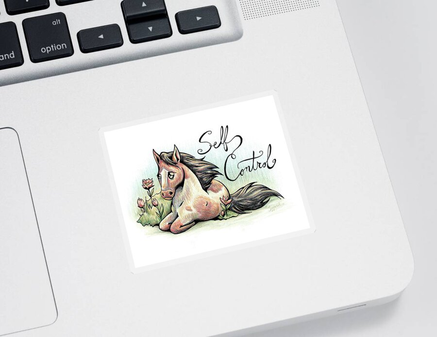 Inspirational Sticker featuring the drawing Inspirational Animal PONY by Sipporah Art and Illustration