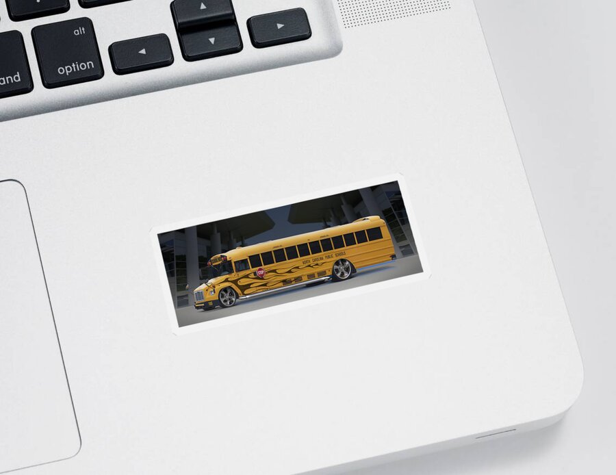 Hot Rod Sticker featuring the photograph Hot Rod School Bus by Mike McGlothlen