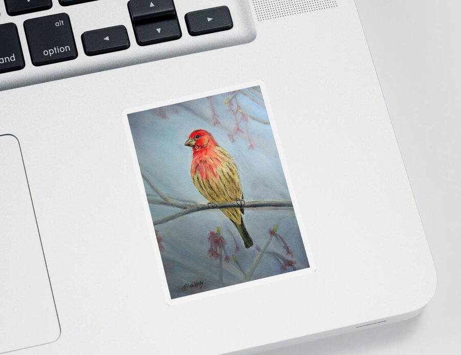 House Finch Sticker featuring the painting House Finch by Marna Edwards Flavell