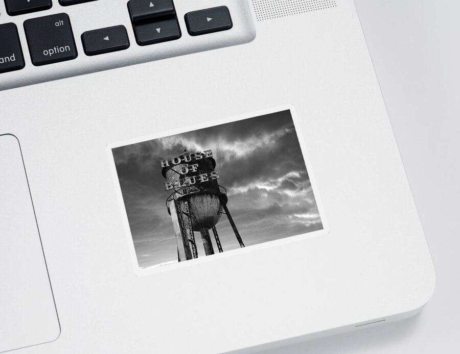 Laura Fasulo Sticker featuring the photograph House Of Blues B/w by Laura Fasulo
