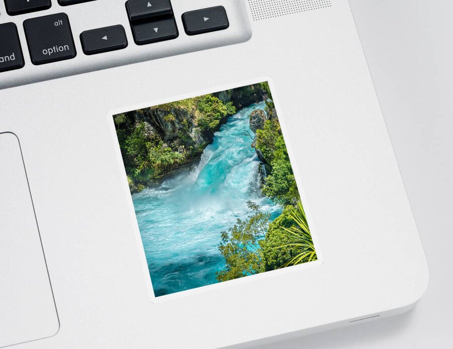 Waterfalls Sticker featuring the photograph Huka Falls by Racheal Christian