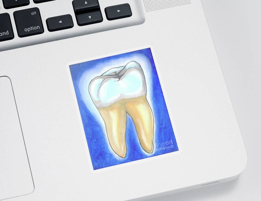 Molar Sticker featuring the painting Human Molar by Vesna Antic