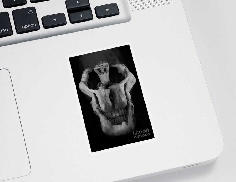 Artistic Photographs Sticker featuring the photograph Human skull by Robert WK Clark