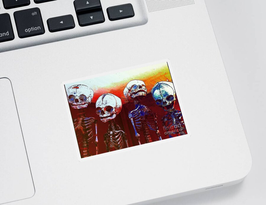Skeleton Sticker featuring the photograph Humans by HELGE Art Gallery