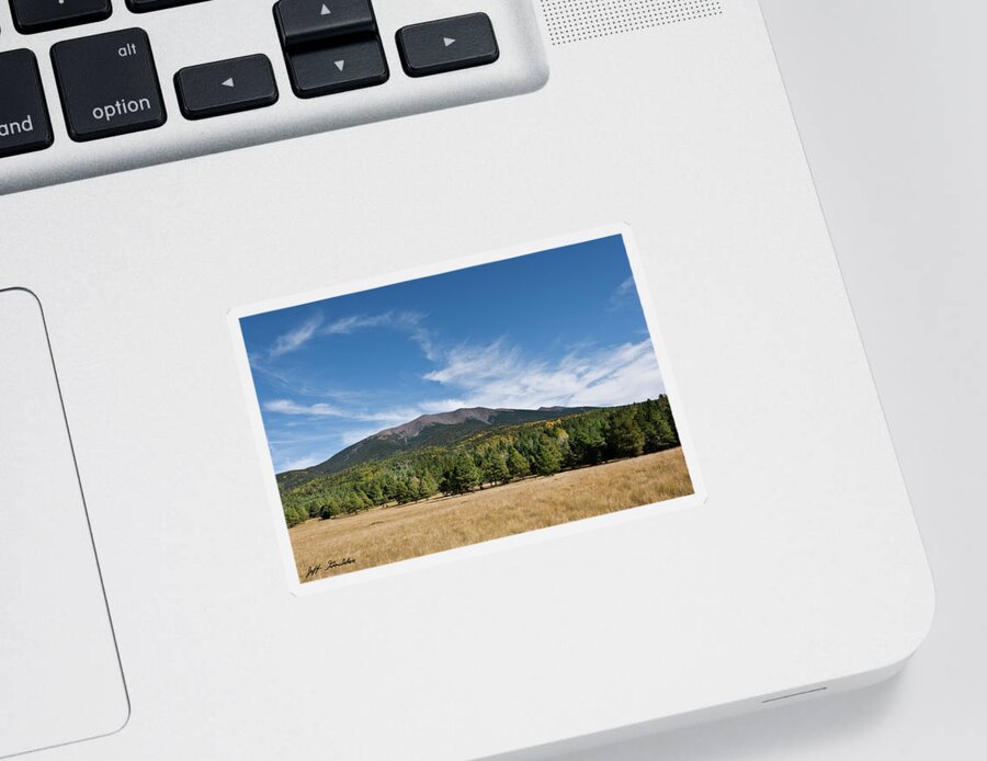 Arizona Sticker featuring the photograph Humphreys Peak from Hart Prairie by Jeff Goulden