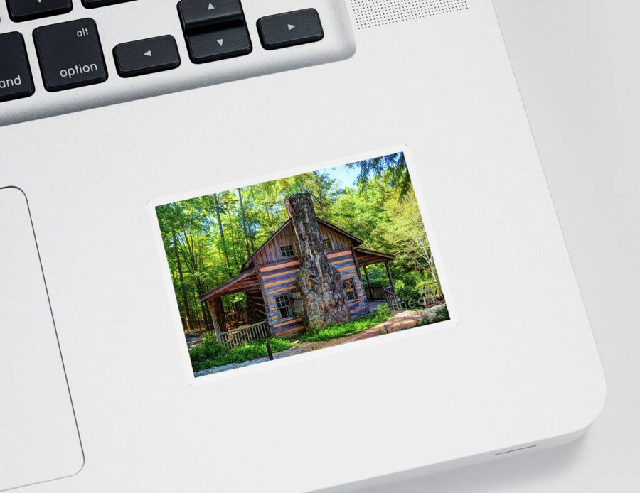 Hunt Cabin At The Botanical Gardens In Clemson Sticker featuring the photograph Hunt Cabin by Savannah Gibbs
