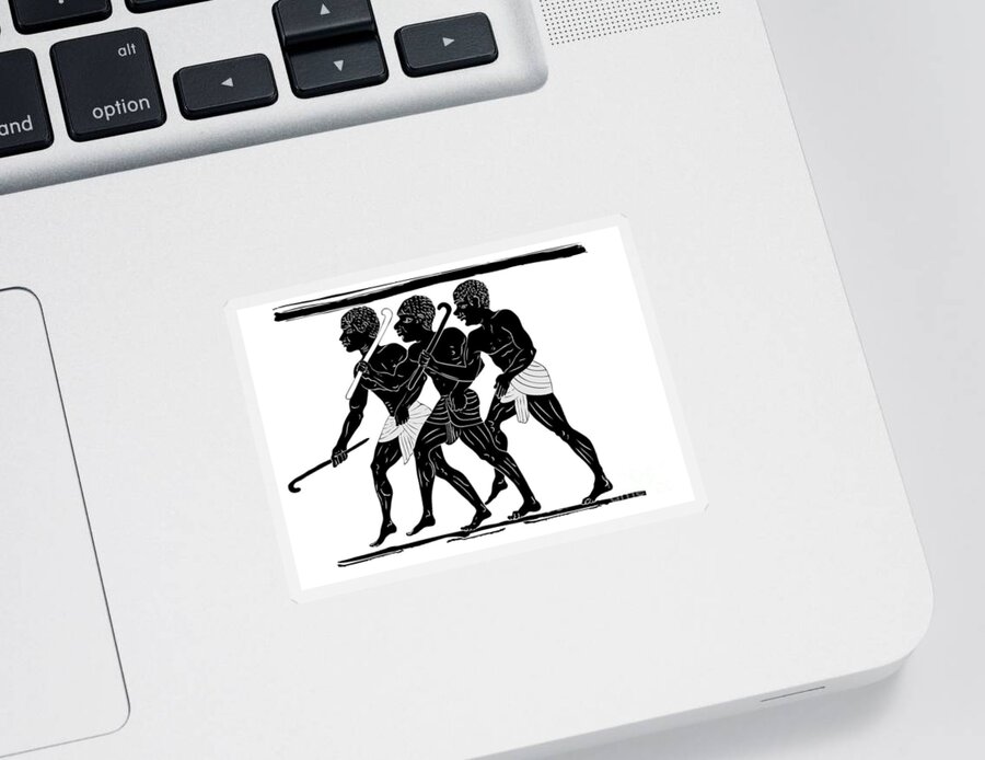 Ancient Sticker featuring the digital art Hunters by Michal Boubin