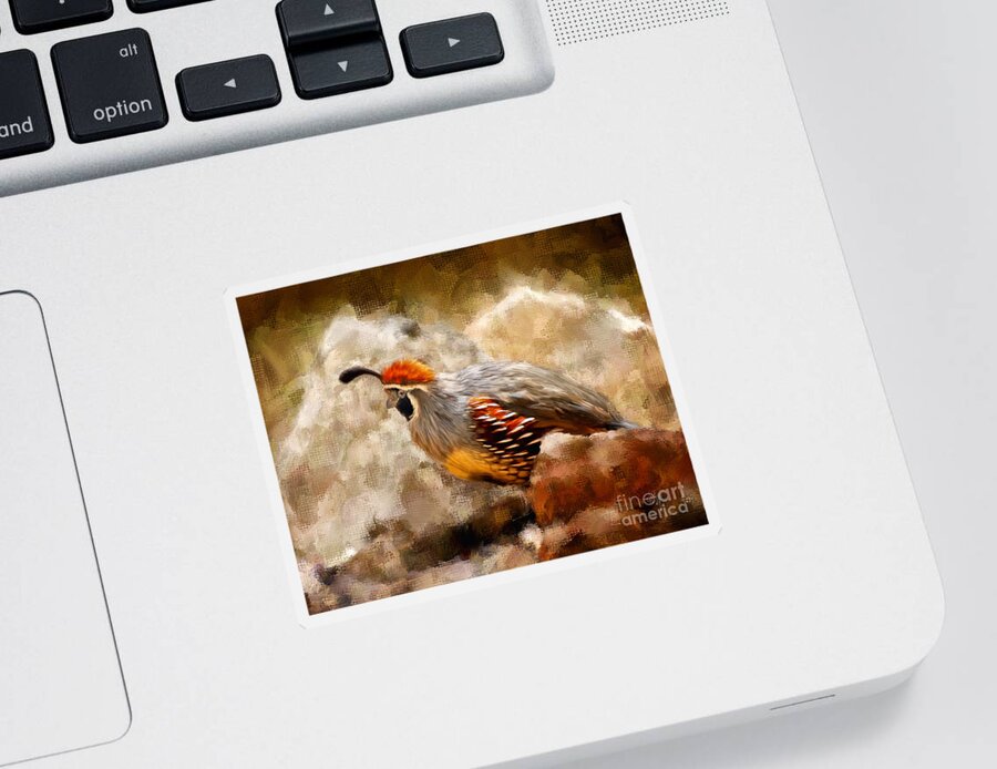 Bird Sticker featuring the digital art Hurry, Hurry, Hurry by Lois Bryan