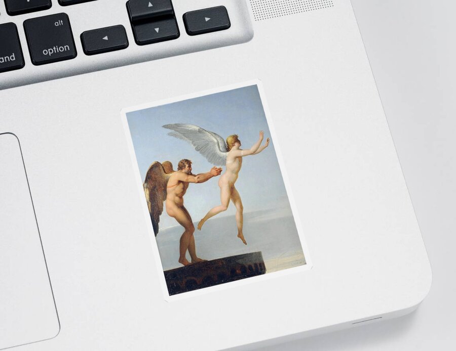 Charles Paul Landon Sticker featuring the painting Icarus and Daedalus by Charles Paul Landon