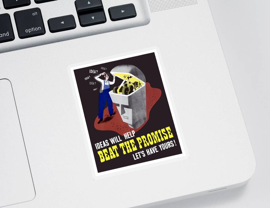 Wwii Sticker featuring the digital art Ideas Will Help Beat The Promise by War Is Hell Store