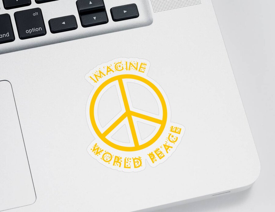 Peace Sticker featuring the digital art Imagine World Peace by David G Paul