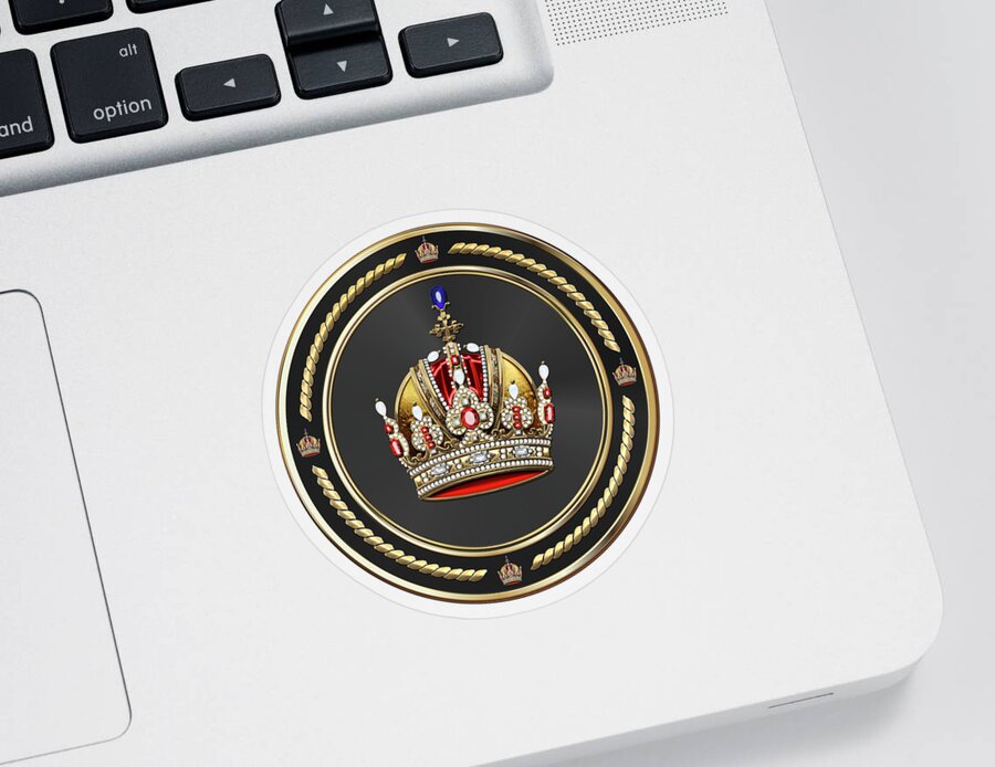 'royal Collection' By Serge Averbukh Sticker featuring the digital art Imperial Crown of Austria over Black Velvet by Serge Averbukh