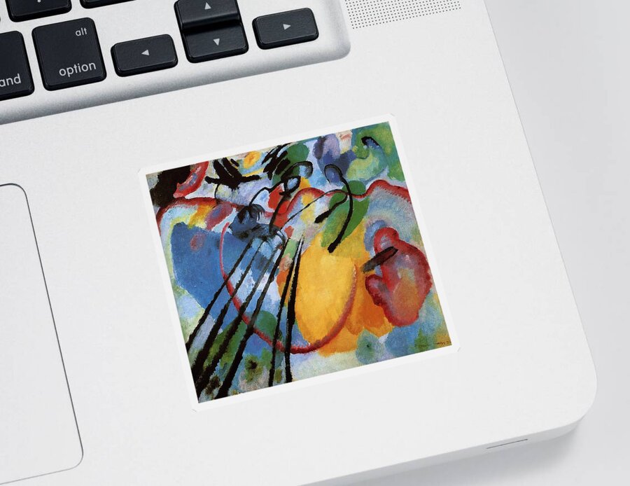 Wassily Kandinsky Sticker featuring the painting Improvisation 26 by Wassily Kandinsky