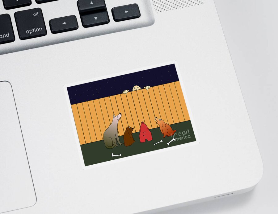 Dog Sticker featuring the digital art In Bad Time On The Bad Place by Michal Boubin