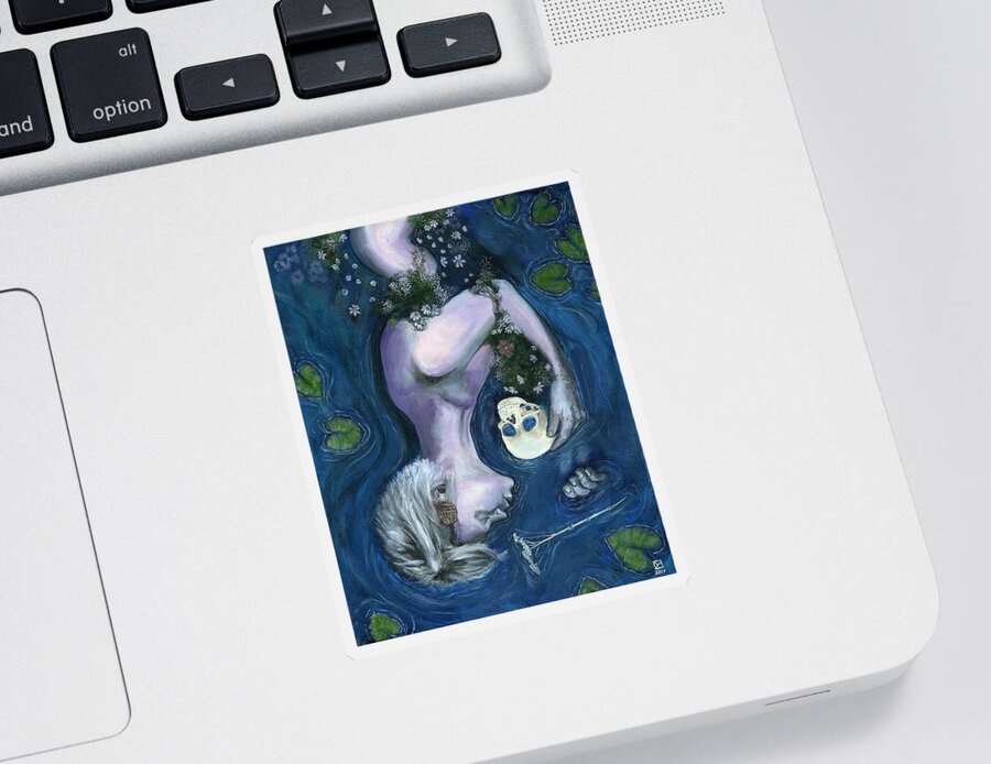 Memento Mori Sticker featuring the painting Infans Memento Mori by Matthew Mezo