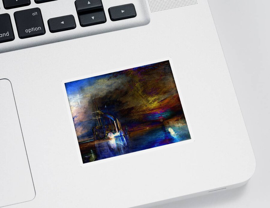 Abstract In The Living Room Sticker featuring the digital art Inv Blend 19 Turner by David Bridburg