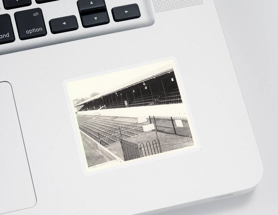  Sticker featuring the photograph Ipswich Town - Portman Road - East Stand 01 - BW - August 1969 by Legendary Football Grounds