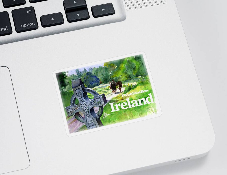 Ireland Sticker featuring the painting Ireland Shirt by John D Benson