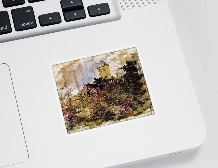 Landscape Sticker featuring the digital art Island Beach 8 by Sami Martin