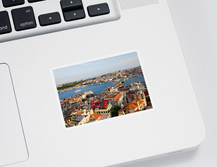 Istanbul Sticker featuring the photograph Istanbul Cityscape by Artur Bogacki