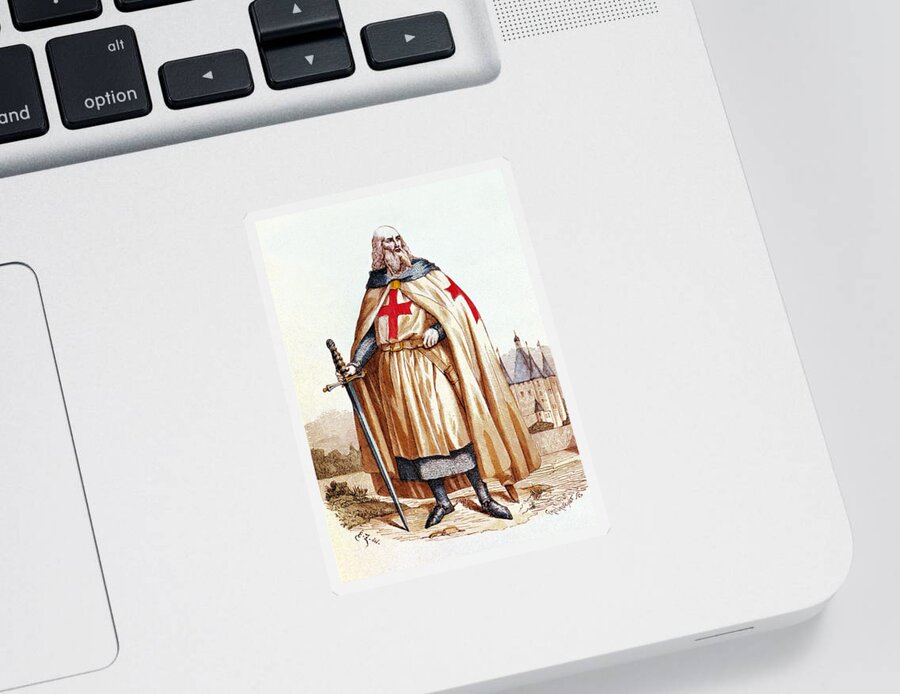 History Sticker featuring the photograph Jacques De Molay, Knights Templar Grand by Science Source