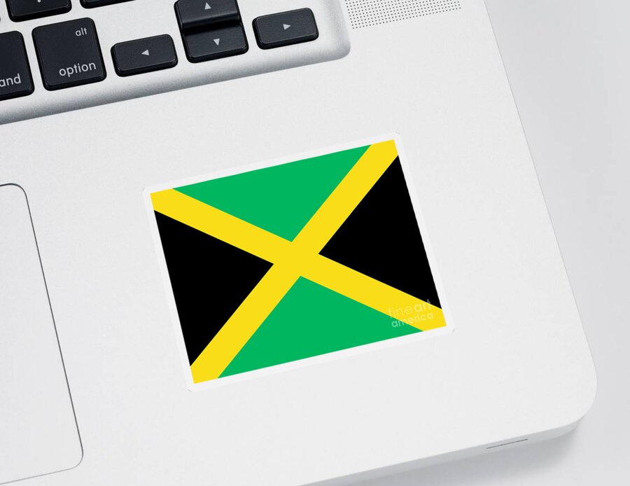 Jamaica Sticker featuring the photograph Jamaican flag by Steev Stamford