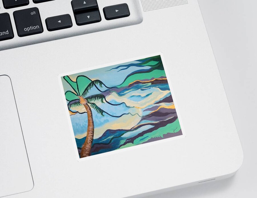 Jamaica Sticker featuring the painting Jamaican Sea Breeze by Jan Steinle