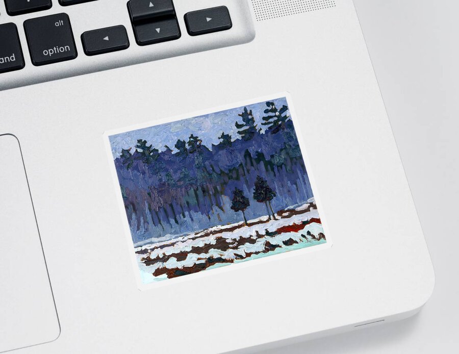 Forest Sticker featuring the painting January White Pines by Phil Chadwick